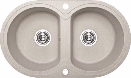 Lavello di design in granito 2 vasche beige