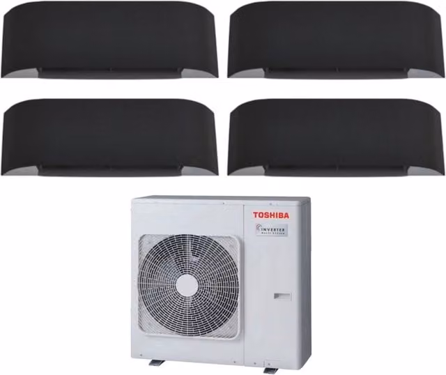 Climatizzatore Condizionatore Toshiba Quadri Split Inverter serie HAORI RAS-4M27U2AVG-E Grigio Scuro con Wi-Fi Integrato e Classe Energetica A++