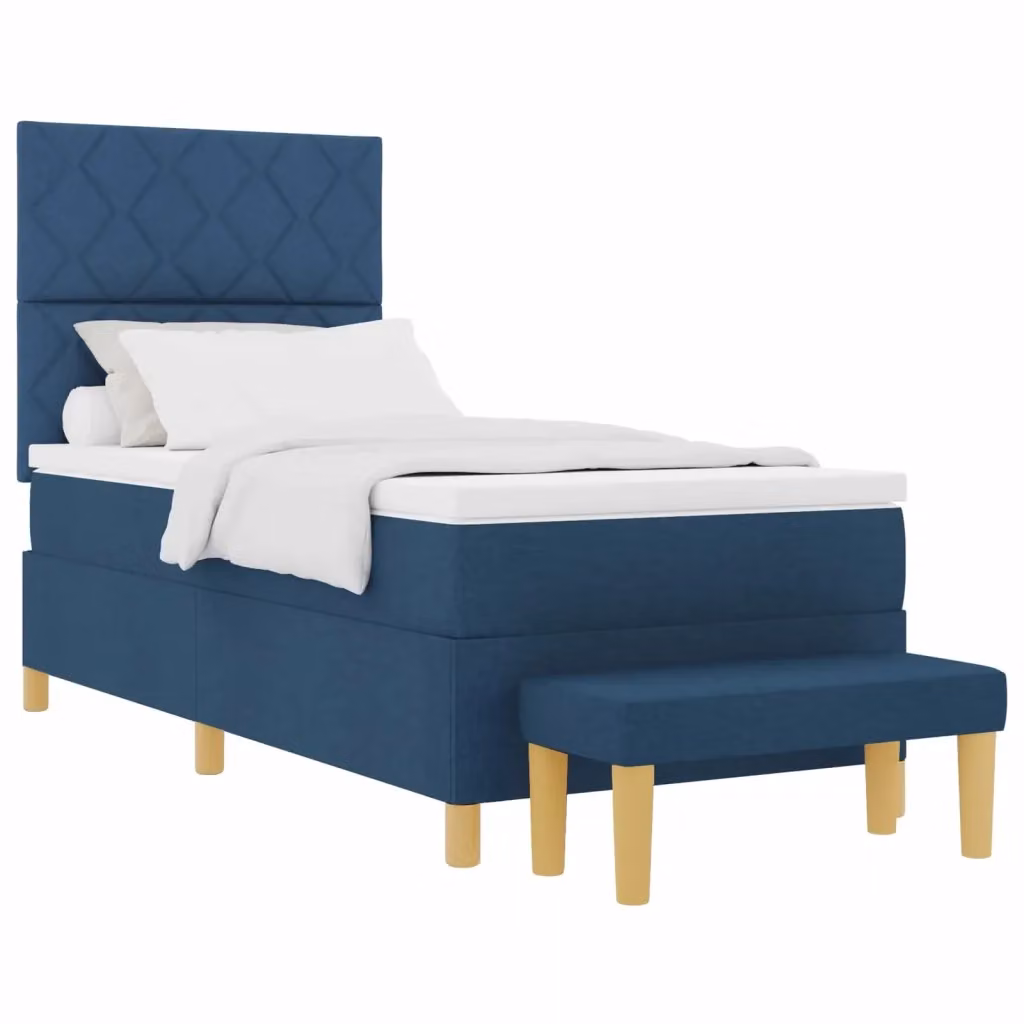 Letto a molle con testiera blu vidaXL L/P: 200 x 100 cm – 2