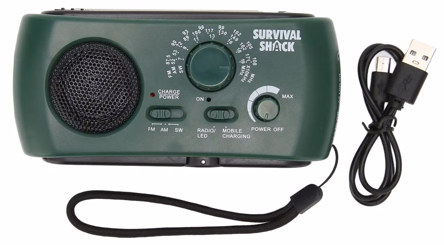 Radio a manovella, portatile, pratica, torcia a LED, per attività all'aperto, multibanda, AM/FM/SW, meteo solare