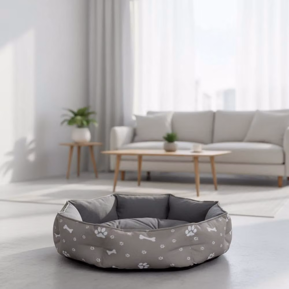 Cuccia per cani Divano per cani Cuccia per gatti Ø60cm Grigio Cuscino per cani Cuscino reversibile Cesto per cani