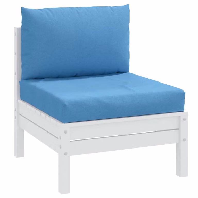 Set di 2 cuscini per pallet vidaXL in tessuto blu mélange, resistenti ai raggi UV, L 60 x L 60 x H 9,5 cm