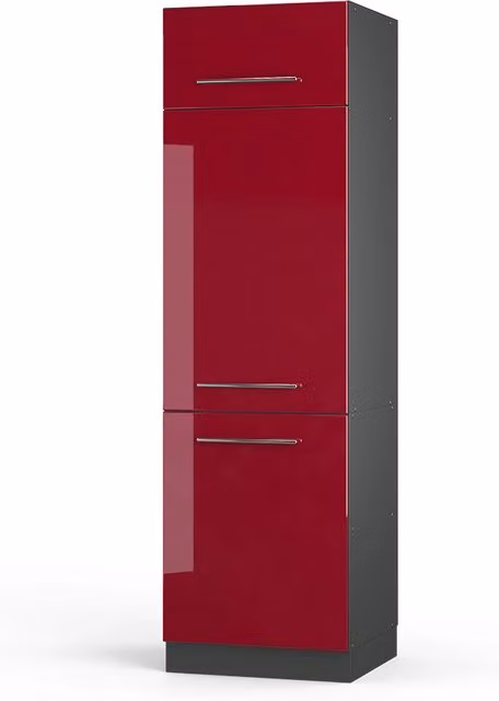 Armadio frigorifero Fame-Line Bordeaux lucido/Antracite 60 cm Vicco