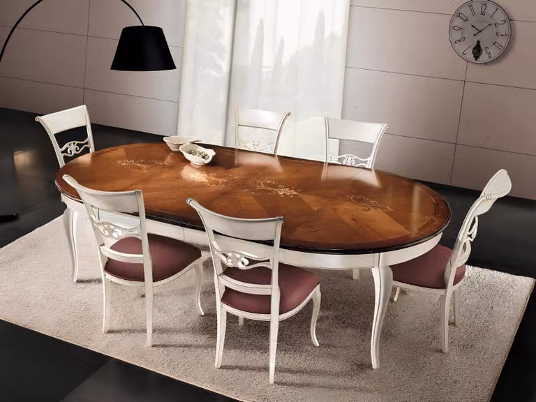 Klassischer Tisch Holztisch Barock Rokoko Speisesaal Königlicher Esstisch Tische