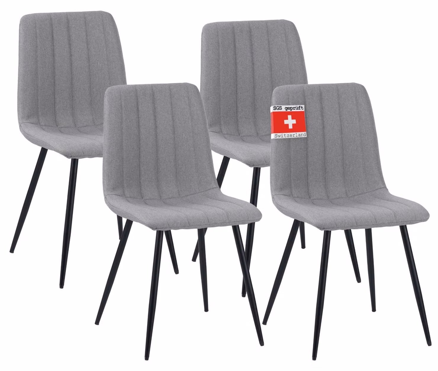 Set di 4 sedie per sala da pranzo Albatros GARDA grigio - Comoda sedia imbottita per un design moderno ed elegante al tavolo da pranzo - Sedia da cucina o da sala da pranzo con elevata capacità di carico fino a 110kg