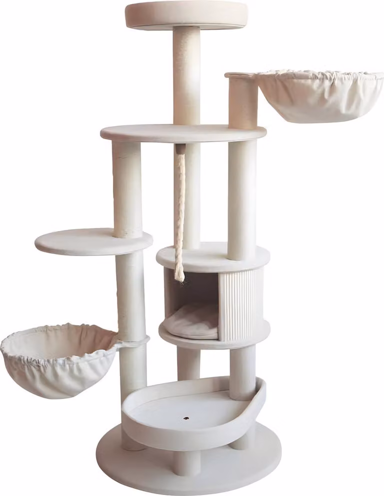 Nobby Kratzbaum "FIDA small crema in look lino 58 x 58 x 141 cm