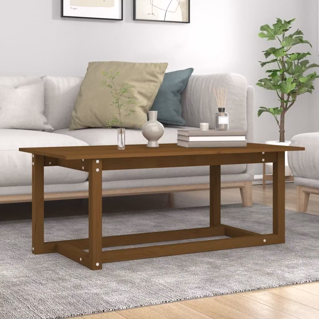 Maison Exclusive - Tavolino da salotto marrone miele 110x55x45 cm in legno massello di pino