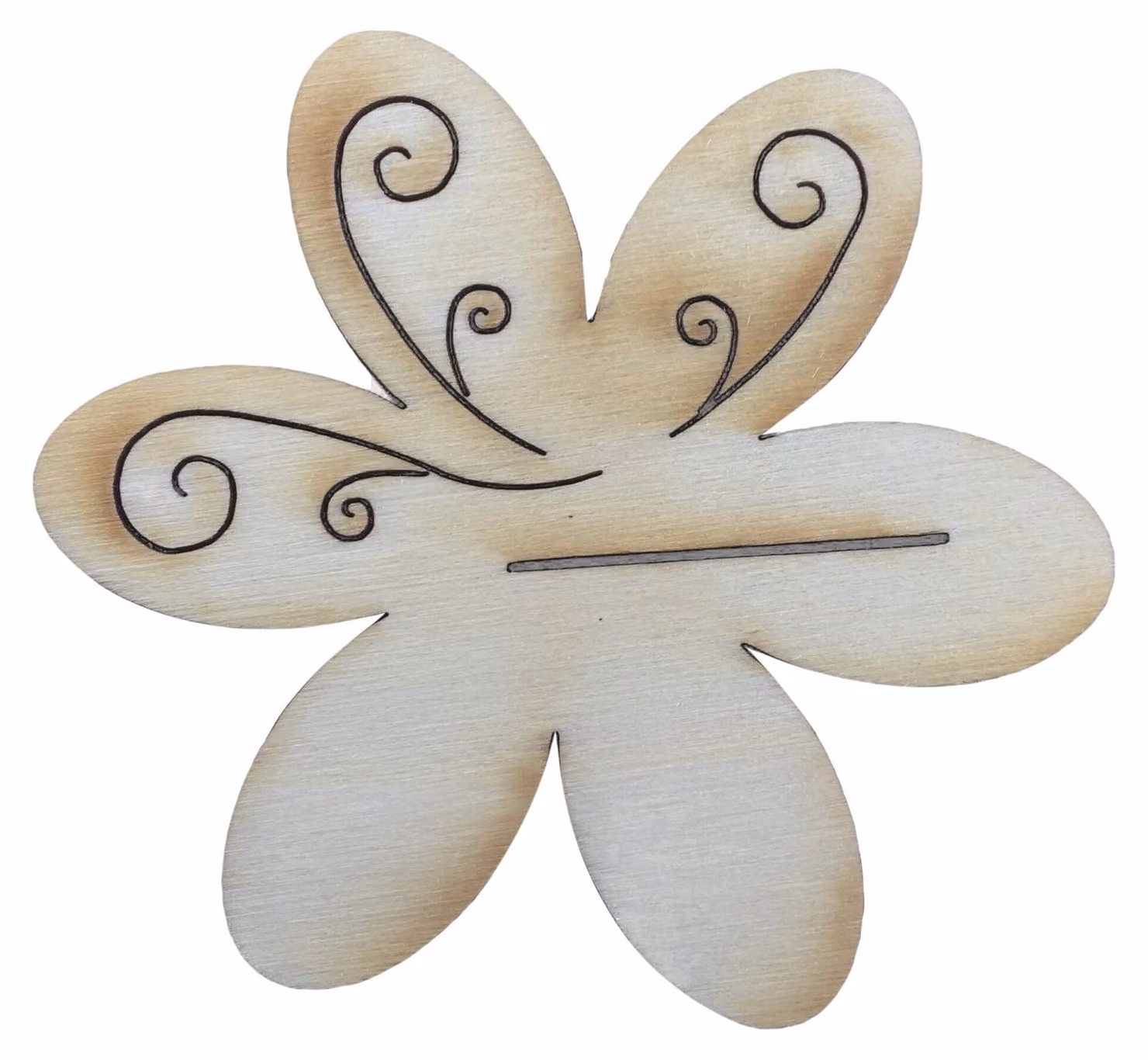 Set di 10 portatovaglioli, motivo floreale con elementi tribali, legno, 7 cm