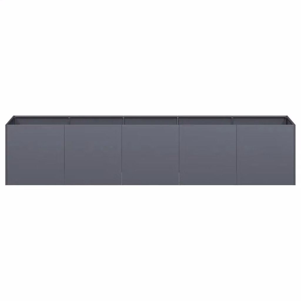 Fioriera rettangolare moderna HELLOSHOP26 in acciaio color antracite per giardino o balcone L: 200 cm, P: 40 cm, H: 40 cm – 2
