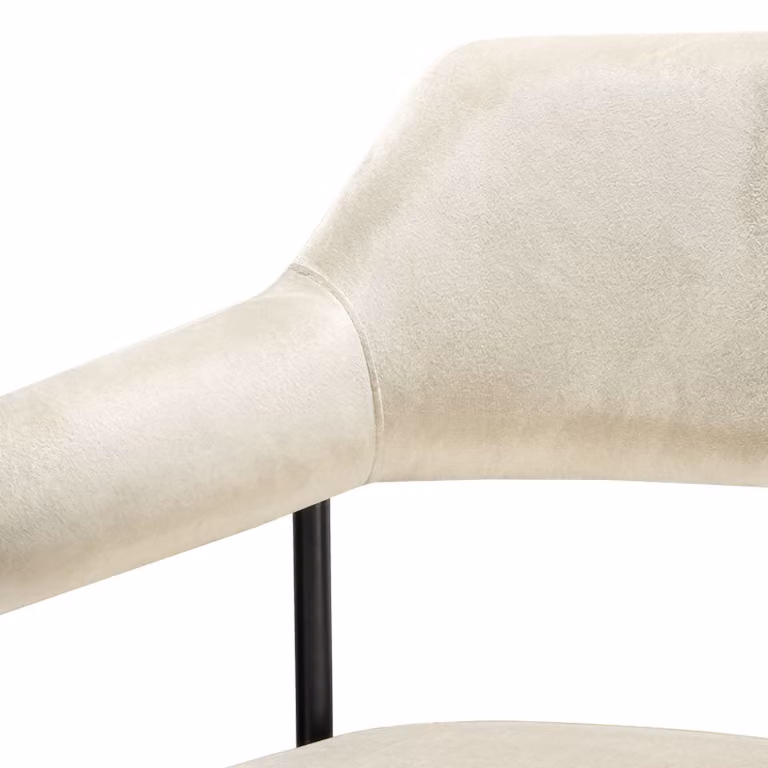 Set di 6 poltrone Doé Tectake in velluto bianco, design moderno con gambe in metallo