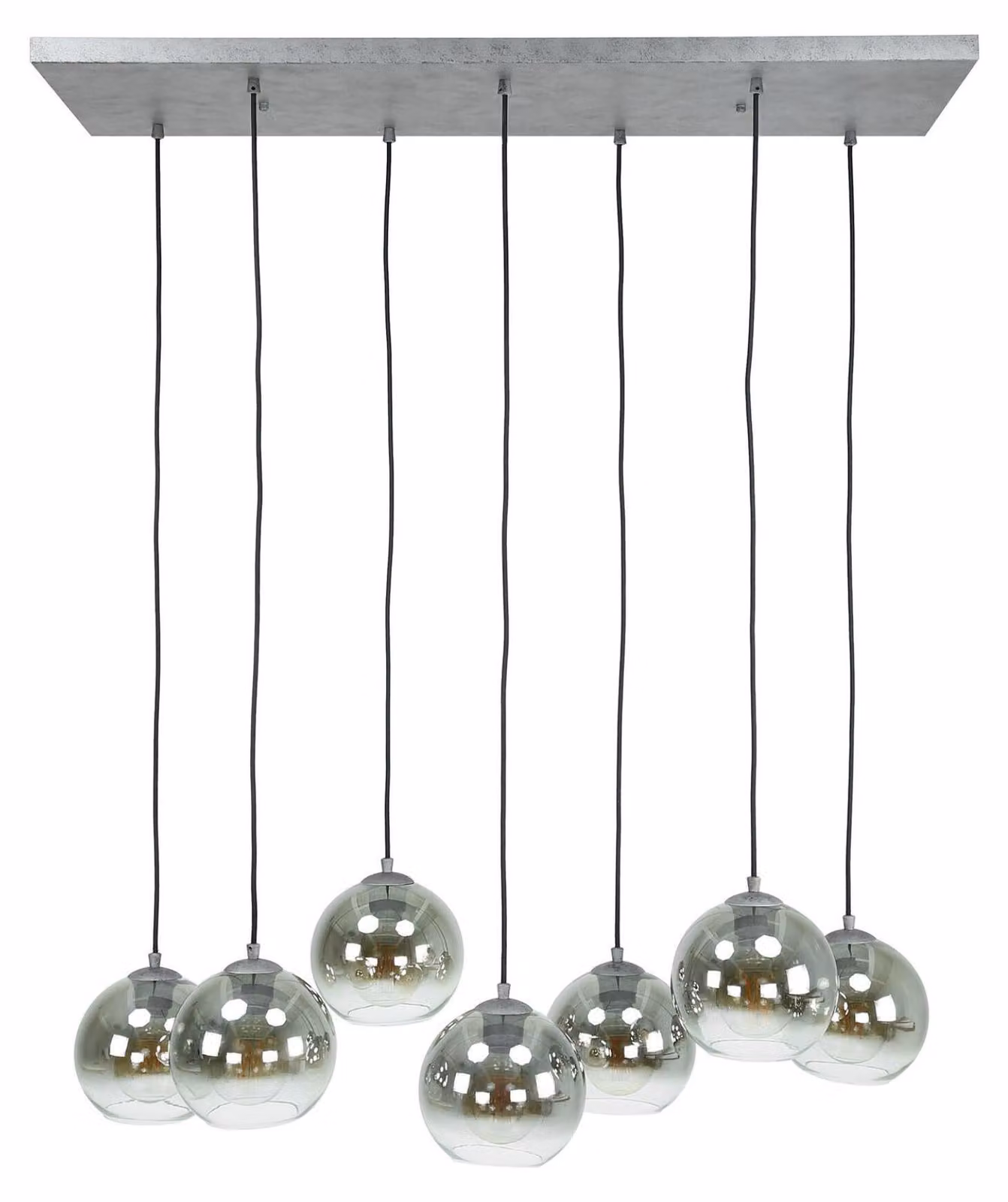 FURNLUX Lampada da soffitto Bubble Nero E Argento E Vetro Bianco 40 cm / Colore principale: argento / Dimensioni: 40 x 150 x 110 cm