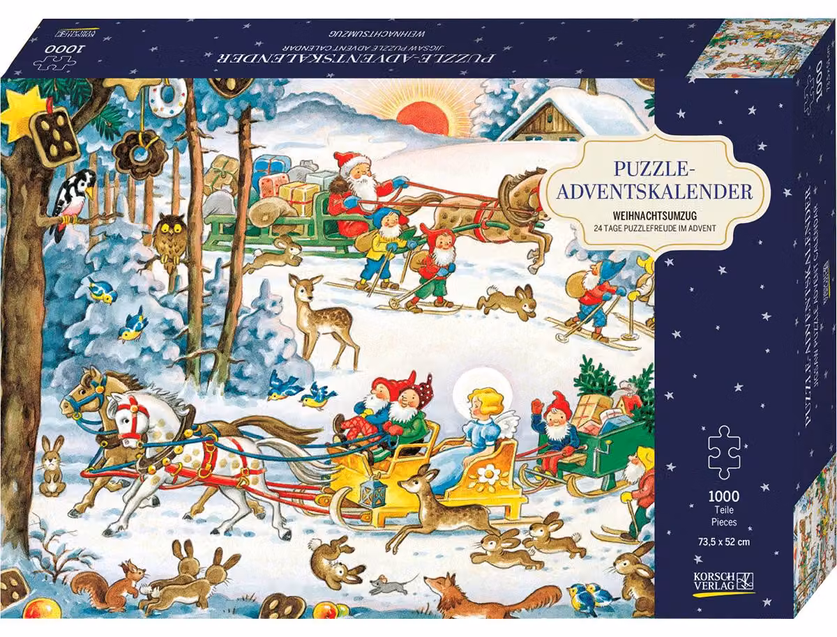 Calendario dell'Avvento a tema puzzle "Sfilata di Natale": 24 giorni di divertimento con i puzzle durante l'Avvento
