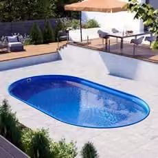 Piscina interrata ovale in acciaio PISCINE ITALIA NEWSKYBLUE 600 colore blue, Altezza: 120 cm