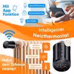 Termostato per radiatori KESSER® con Wi-Fi, controller per riscaldamento, compatibile con app per la casa intelligente, Alexa e Google Assistant