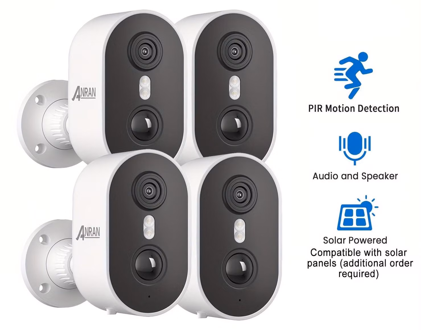 Telecamera di sicurezza wireless - Telecamera di sorveglianza - Telecamera Wi-Fi - Telecamera a batteria - Telecamera per esterni - Risoluzione 2K