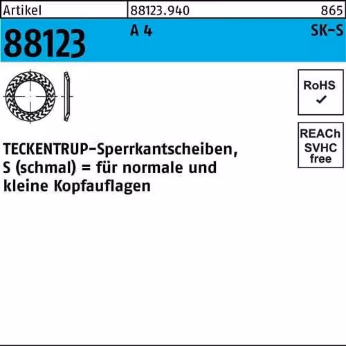 Reyher TECKENTRUP chiusura bordi. 88123 A 4 SKS 8 A 4 881239400080000 (1000 pezzi)