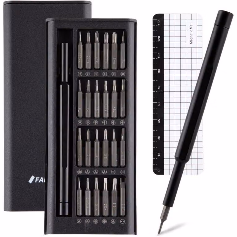 Set di cacciaviti Feinmechaniker, 26 pezzi, con punta Torx, Phillips e Pentalobe, per la riparazione di dispositivi elettronici, colore nero