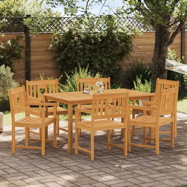 Sedie da giardino 6 pz Naturale Legno di Acacia Massello 3416307