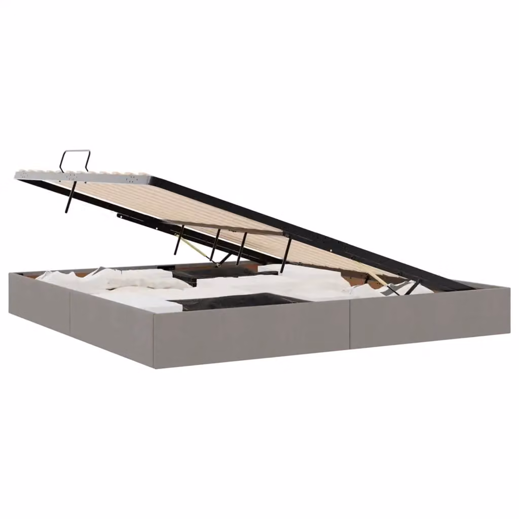 Letto ottomano con contenitore a sollevamento vidaXL in tessuto beige o grigio L: 200 cm, P: 200 cm, H: 280 cm – 2