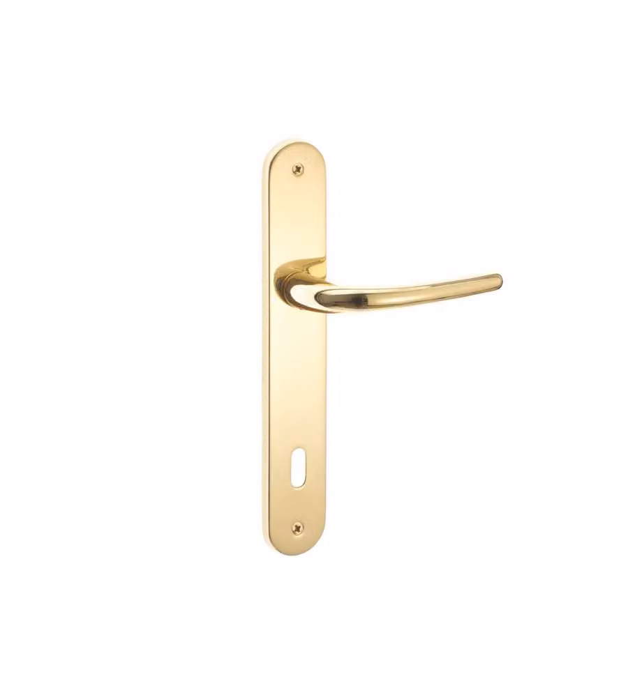 Maniglia tre con placca patent in zama lucido 90 mm