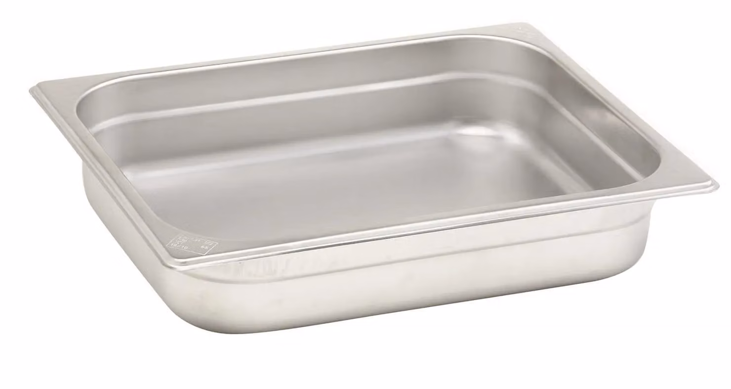 Bacinella Gastronorm in acciaio inox GN 2/3 6 pezzi cm. 35,4x32,5 h. cm. 2