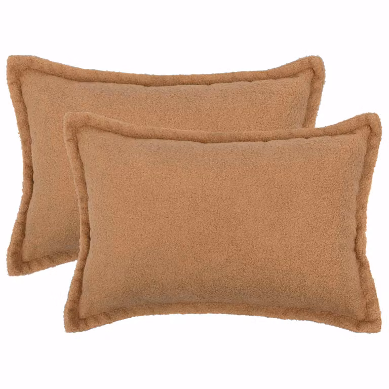 Set di 2 federe vidaXL HOUTEN in tessuto bouclé beige, L 50 cm x P 30 cm