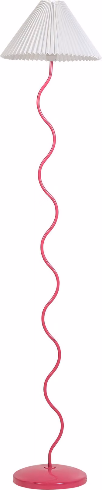 BELIANI Lampada da terra rosa e bianca con base in metallo e paralume ripiegato in plastica stile vintage retrò