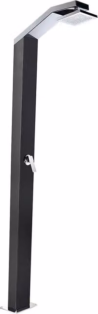 Doccia Solare da Giardino con Miscelatore Ama Luxury Solaris Eco in Acciaio Inox Nero