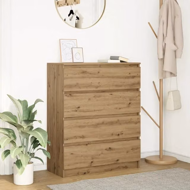 Credenza a parete vidaXL in legno marrone stile minimalista L: 80 cm, P: 35 cm, H: 99 cm – 1