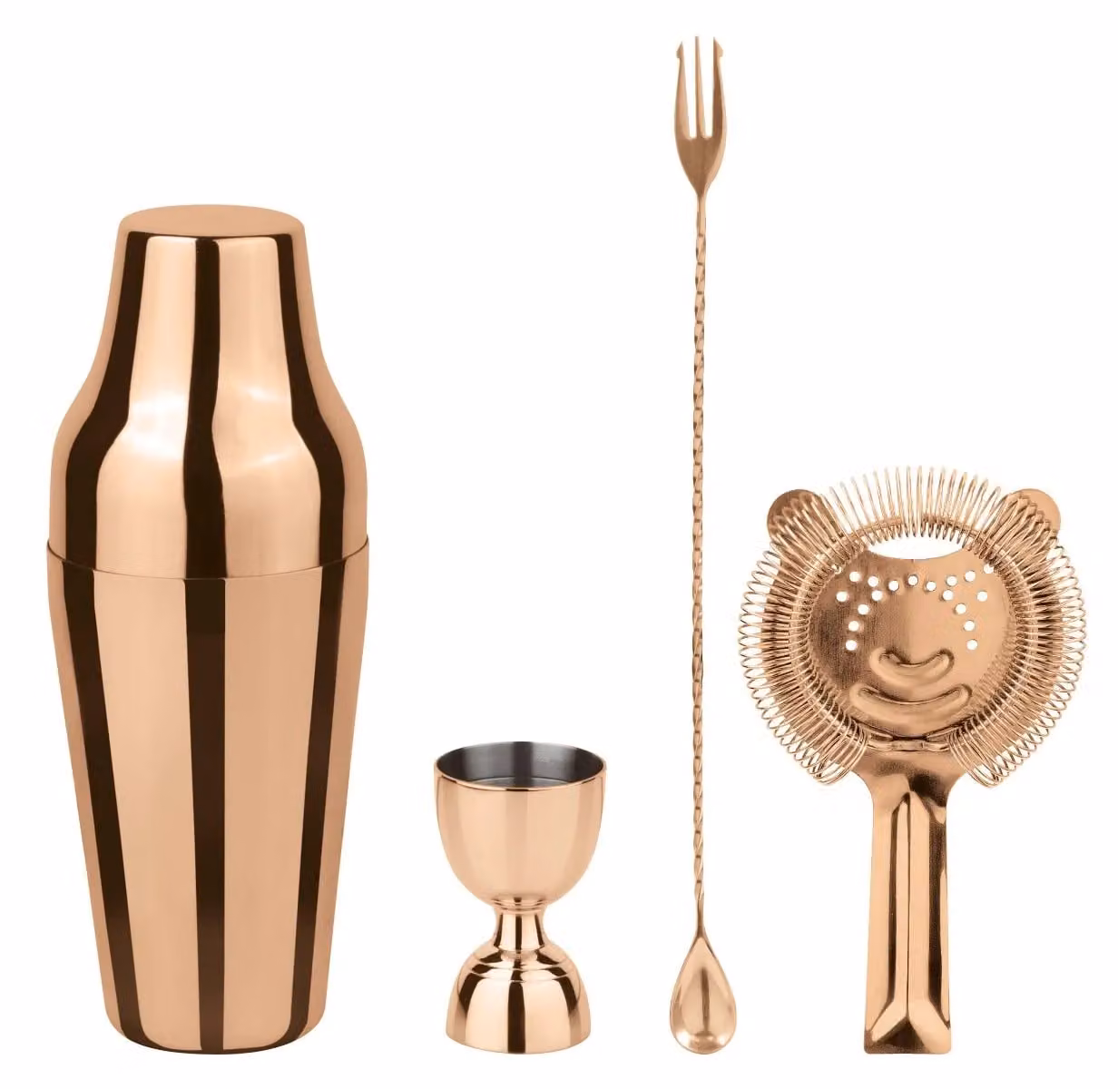 Set Mixology per barman Parisian rame Paderno, 4 pezzi