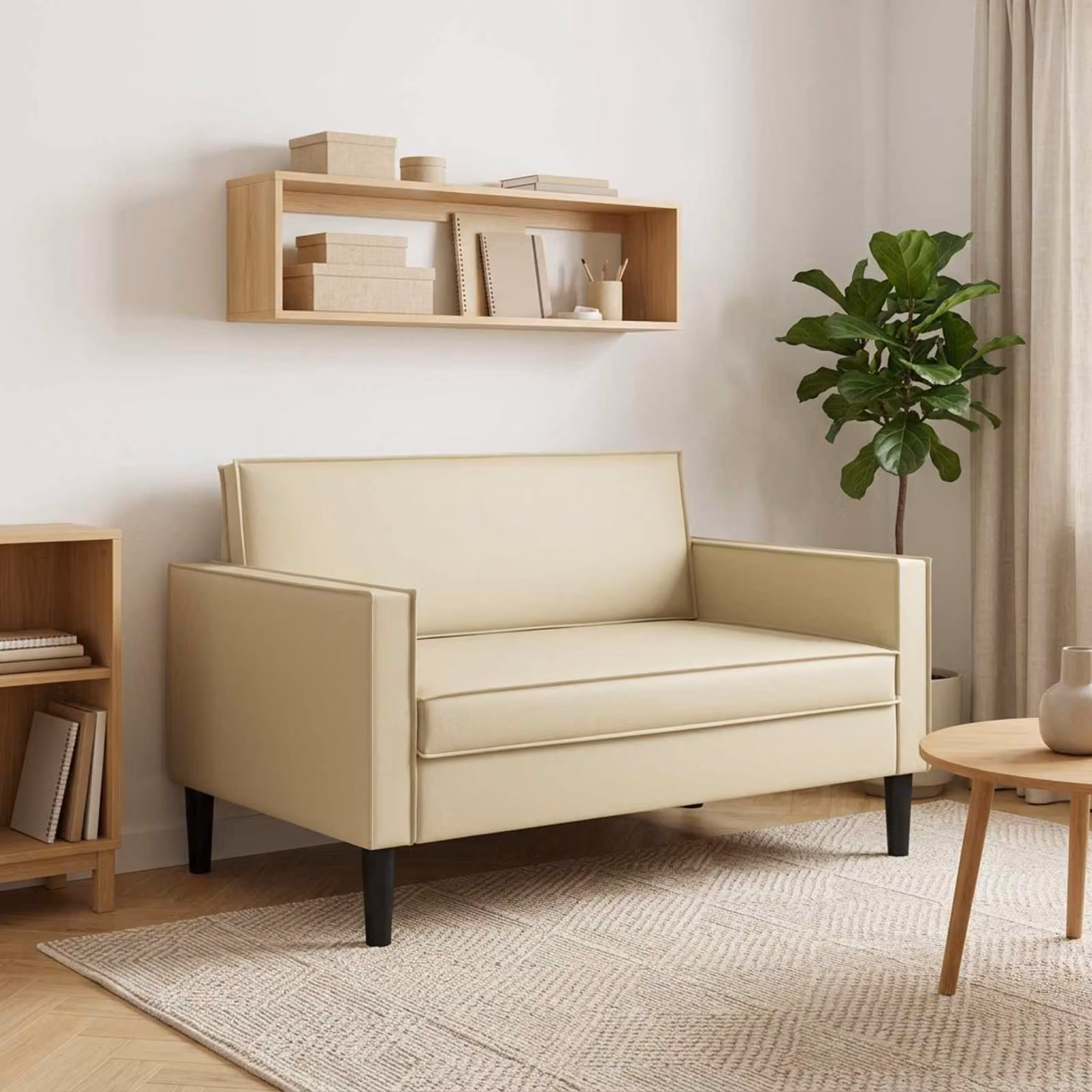 Poltrona relax XXL vidaXL in similpelle beige con braccioli