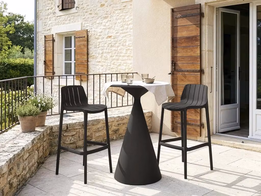 Tavolo da giardino rotondo Habitat Nero ⌀80 cm – 2