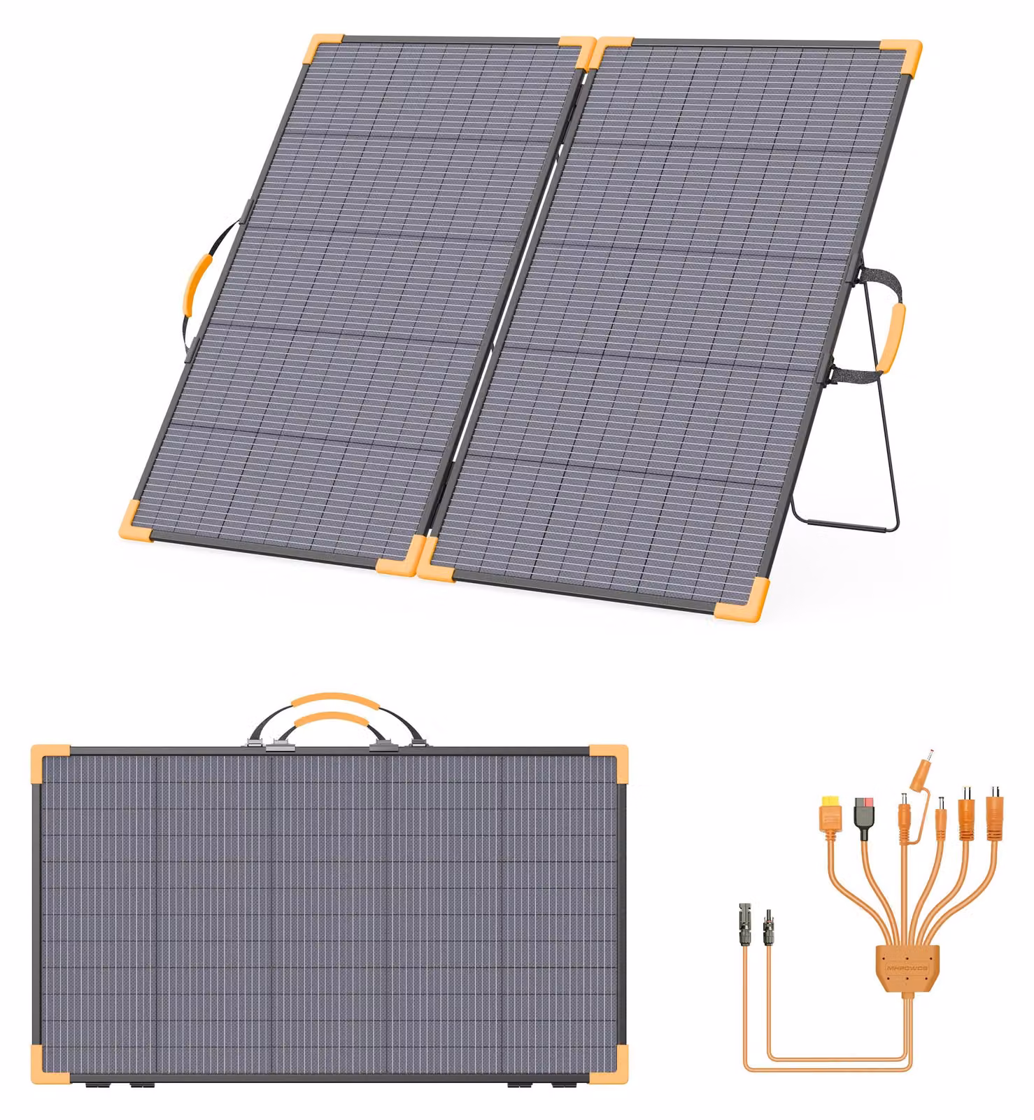 Pannello solare pieghevole da 220 W, bifacciale, grado di protezione IP68, efficienza del 25%