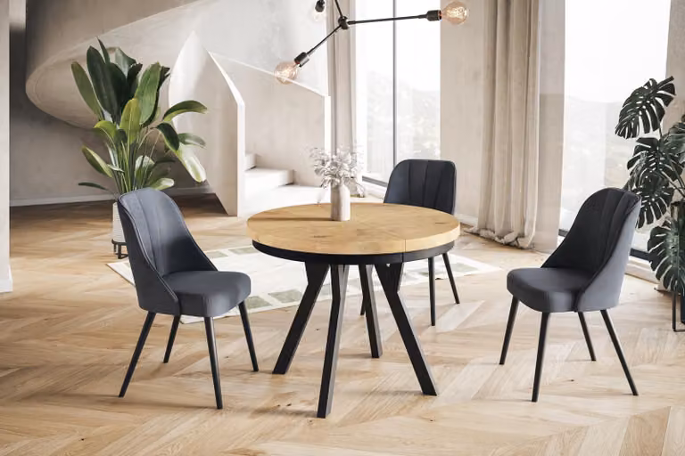 Alpi Moebel, Tavolo da Pranzo Evo, Tavolo per Mangiare Allungabile, Diametro da 80 - 130 cm, Lancelot