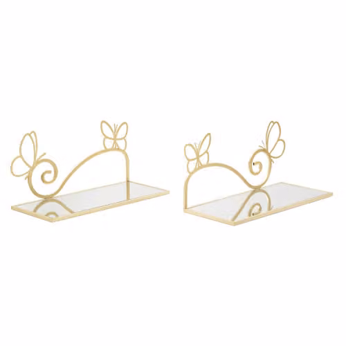 Set di 2 Comodini Mensola BUTTERFLY cm 41,5X18X21 Mauro Ferretti