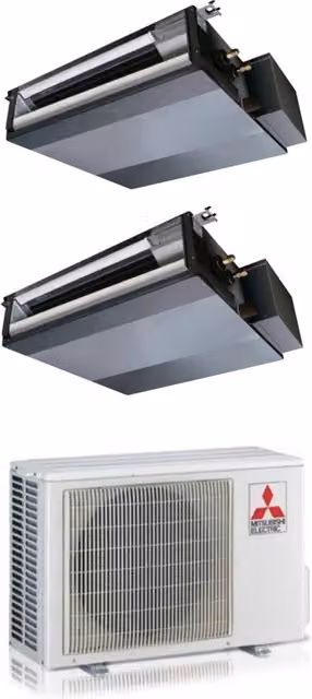 Climatizzatore Condizionatore Mitsubishi Electric Dual Inverter Canalizzabile SEZ-M 9+12 con MXZ-2F53VF R-32 Bianco con Wi-Fi Opzionale Classe Energetica A+++