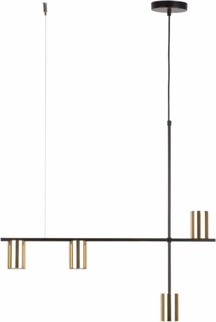 Lampada a sospensione moderna Sigma Lighting Vendo 4 in metallo nero e oro con attacco GU10 dimmabile