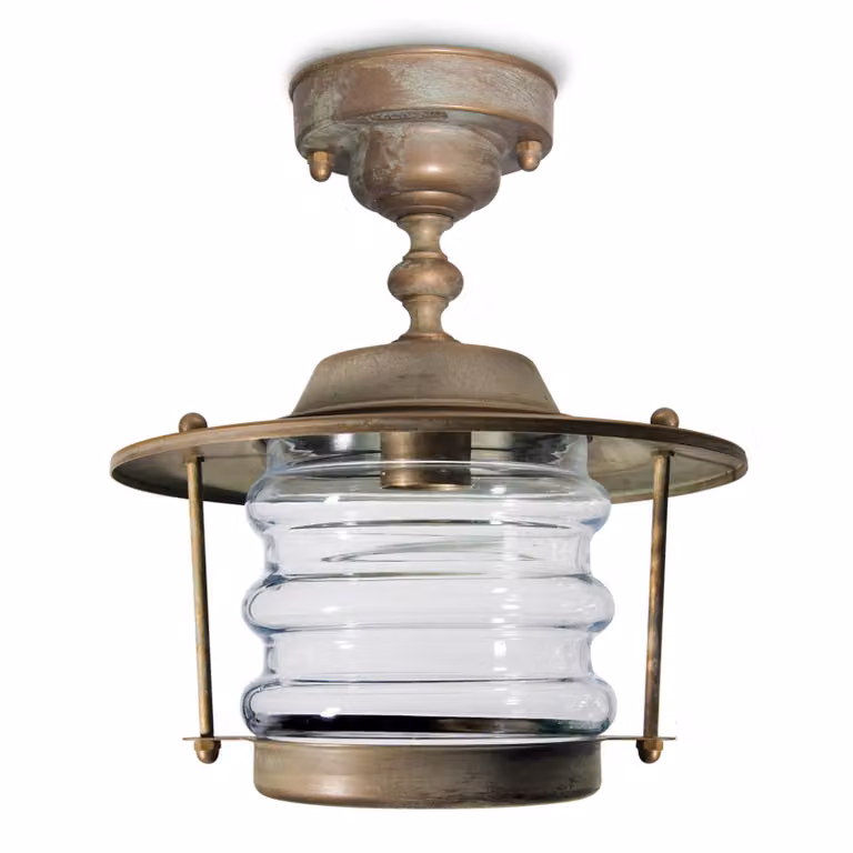 Moretti Luce Plafoniera da esterno Adessora Ø 22,5cm ADESSORA, Bronzo / Ottone antico, Ottone, Antico, Plafoniera