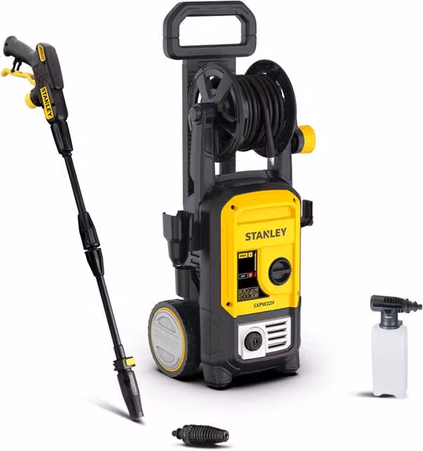 Idropulitrice ad alta pressione Stanley SXPW22H gialla per auto ed esterni casa con 160 bar e 2200 W