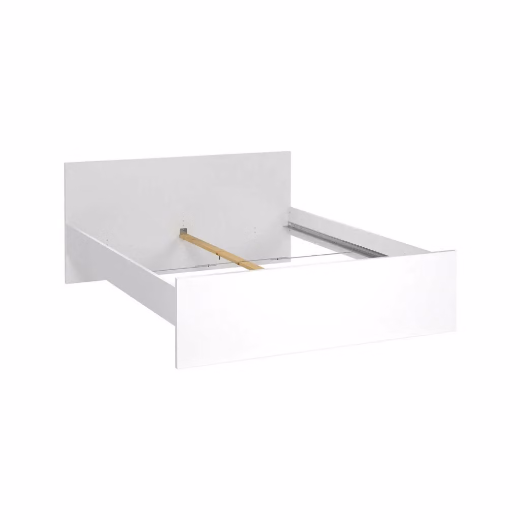 Letto matrimoniale Nilofar DMORA Bianco lucido L: 166 cm, P: 206,6 cm, H: 80 cm – 2