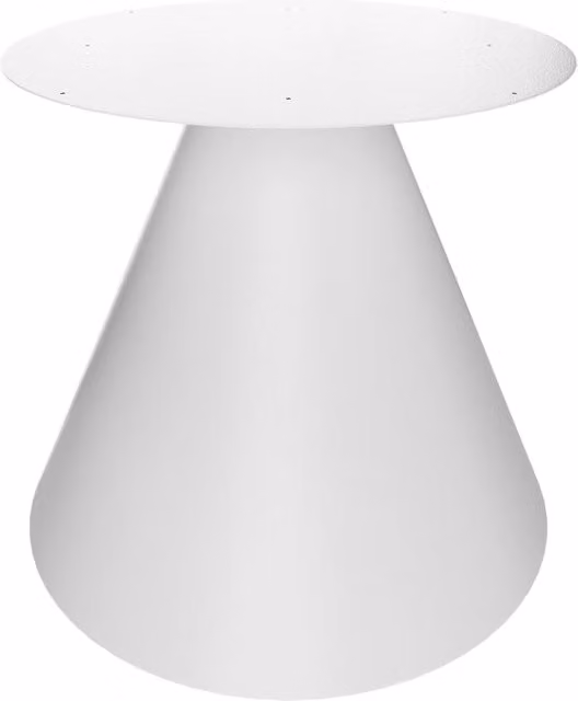 Base a cono Artù Frankystar per tavolo da pranzo rotondo in metallo bianco opaco