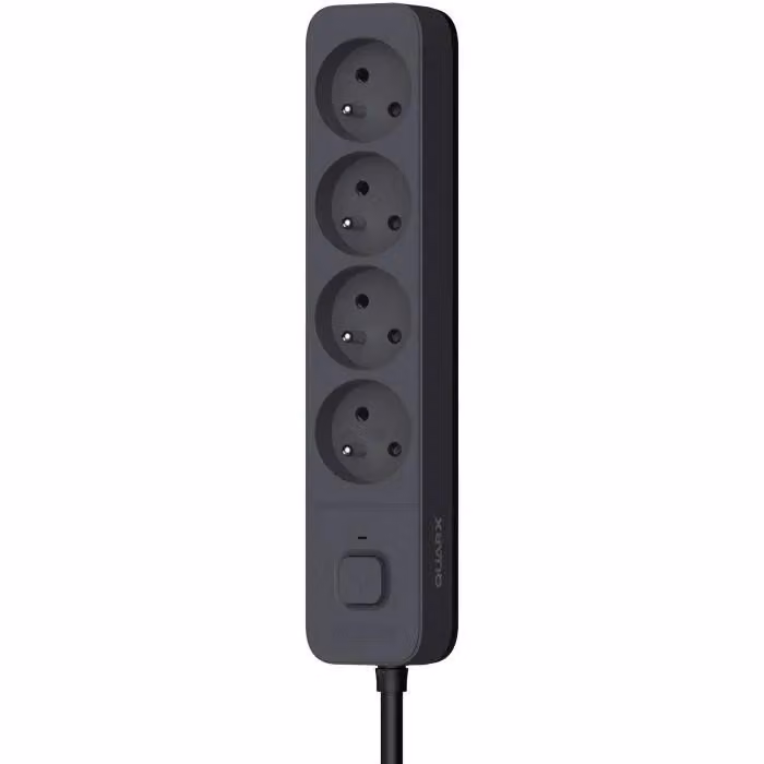 Ciabatta 4P cavo 3G1 - 5mm2 - 1,5 metri Nero e Grigio