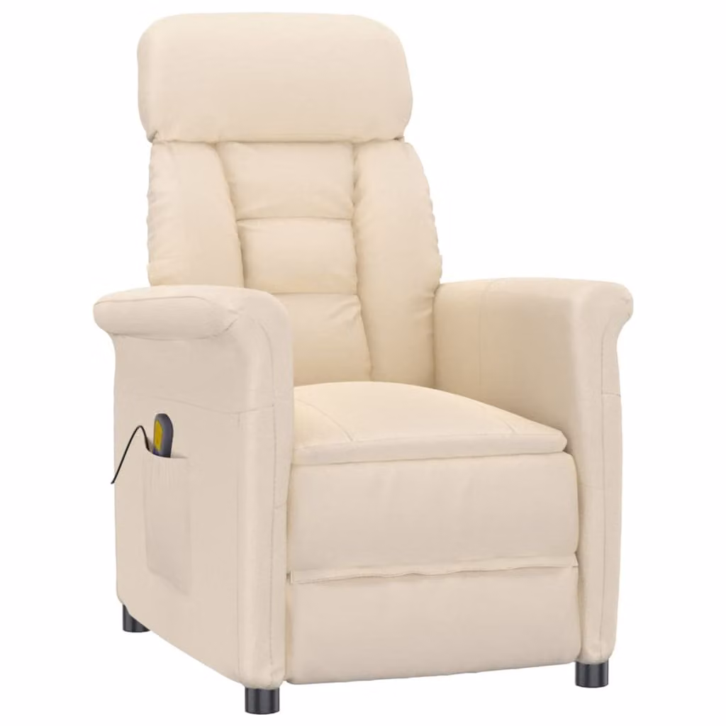 vidaXL Sedia da massaggio in tessuto microfibra beige