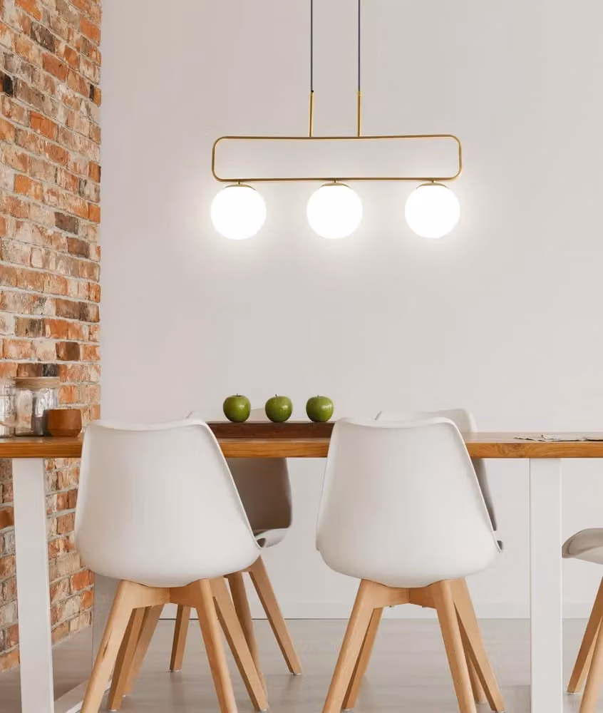 Lampadario a sospensione Jove Candellux in ottone e bianco con 3 lampadine G9 e altezza regolabile – 2