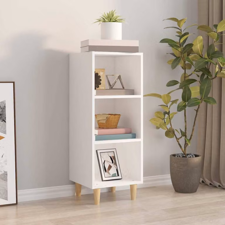 Credenza bianca moderna vidaXL in legno MDF da appendere al muro L: 34,5 cm, P: 32,5 cm, H: 90 cm