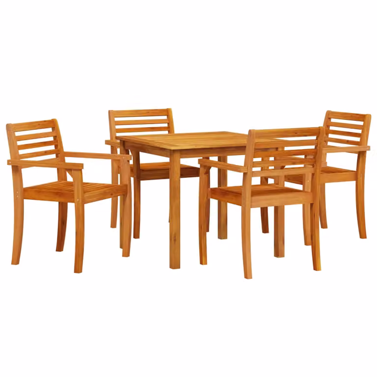 Set da pranzo per giardino e terrazzo vidaXL in legno di acacia marrone, 5 pezzi