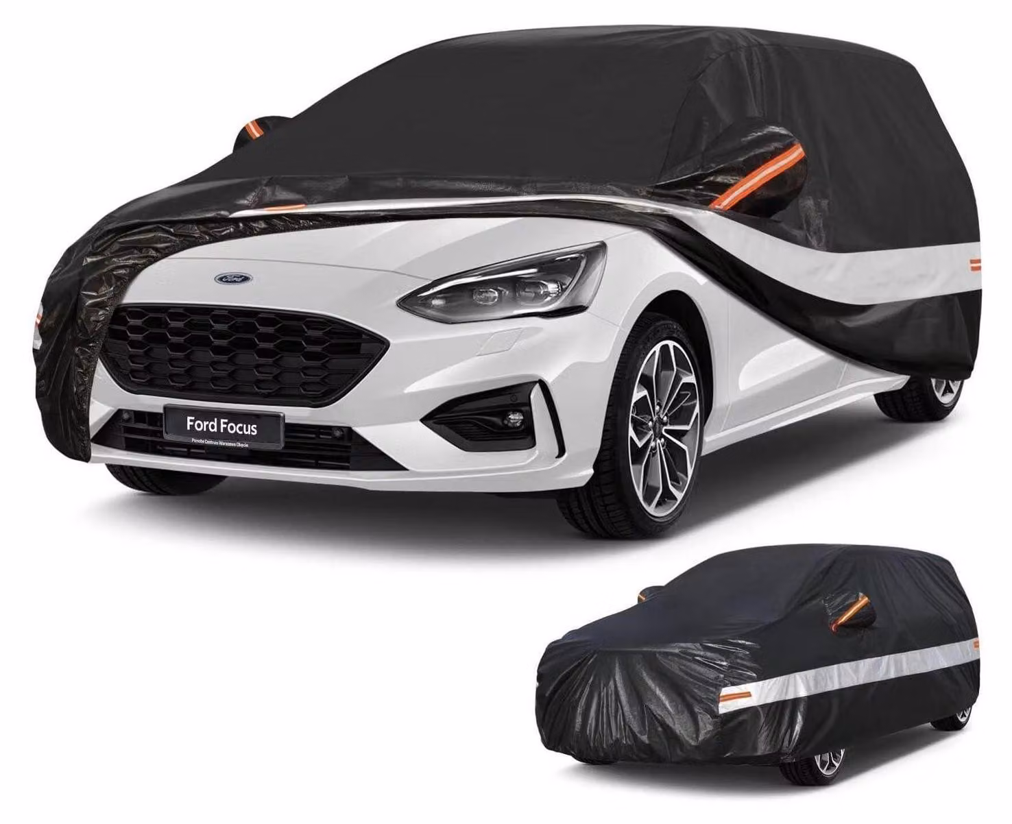 Copertura per auto, 10 strati, impermeabile, per Ford Focus hatchback (dal 1999 al 2025), colore nero