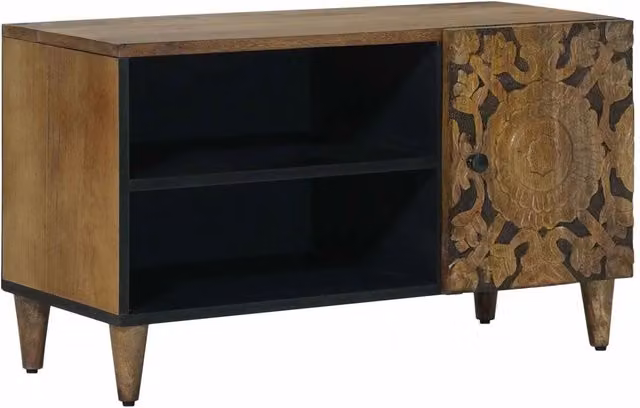 Mobile TV-Credenza per TV Marrone 80 x 31,5 x 46 cm Legno di mango massello
