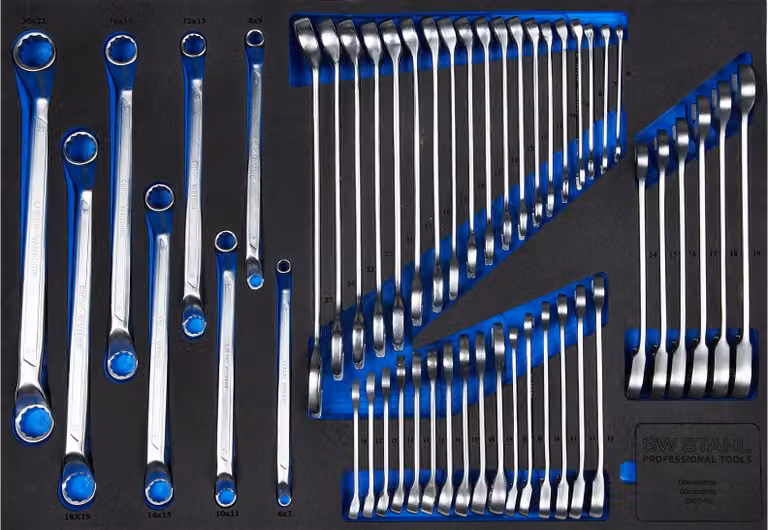 SW-Stahl assortimento di carrelli da officina, chiavi e chiavi a cricchetto, 49 pezzi Z3011-4