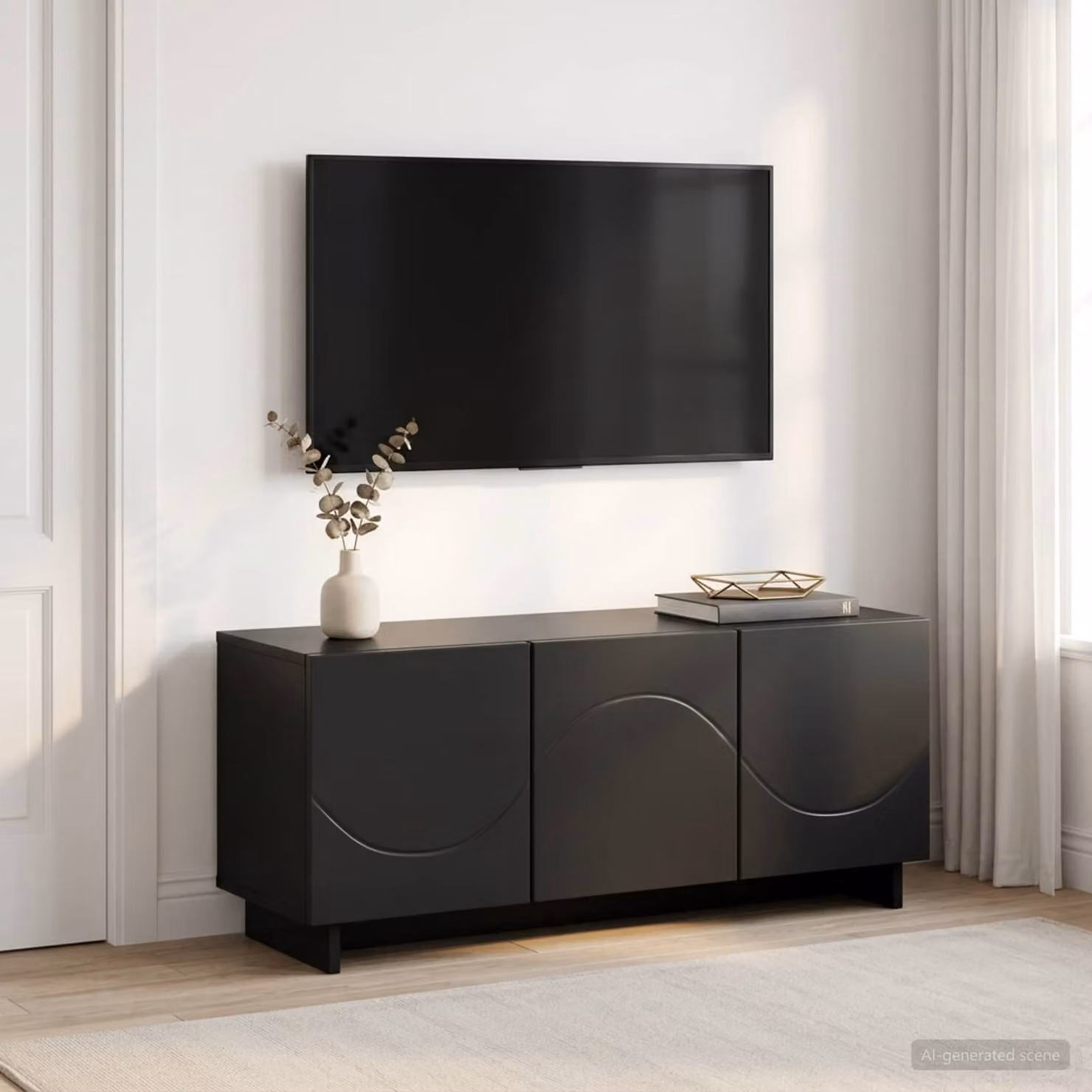 vidaXL Supporto TV moderno in legno ingegnerizzato nero L 90 cm, P 34.5 cm, H 40 cm